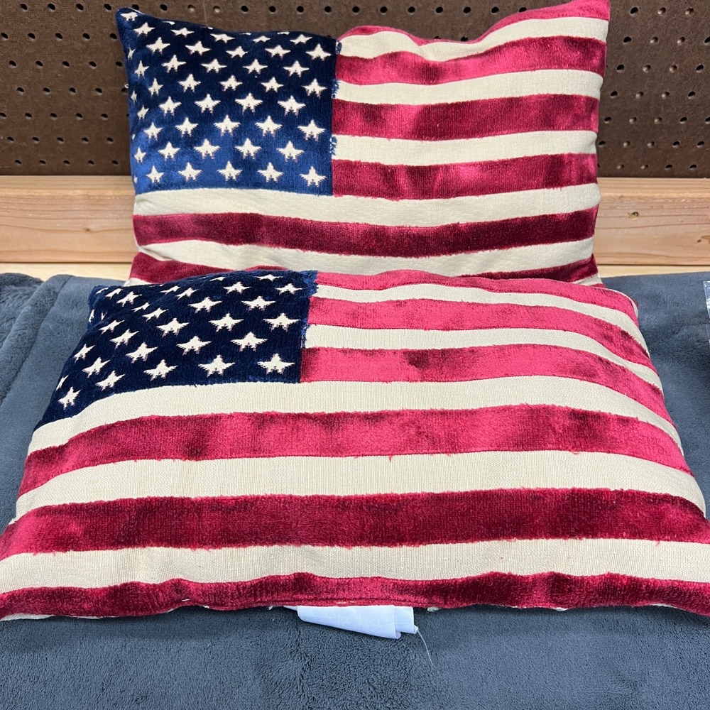 Caldeira USA American Flag Decorative Lumbar Pillows Set of 2 Red White Blue‎ UK